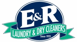 Blue and teal logo for E&R Laundry & Dry Cleaning